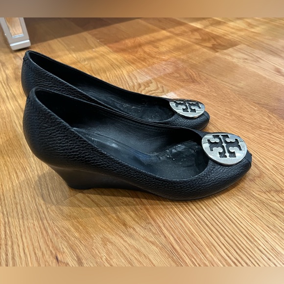 TORY BURCH Peep Toe Pump Sally 2 Leather Wedge - Picture 12 of 15